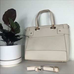 NEW Cream Vegan Leather Tote Bag Purse